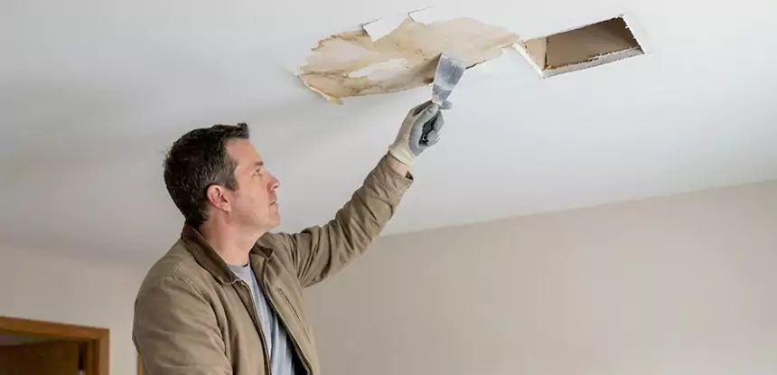 Ceiling Water Stain and Drywall Repair in Conyers